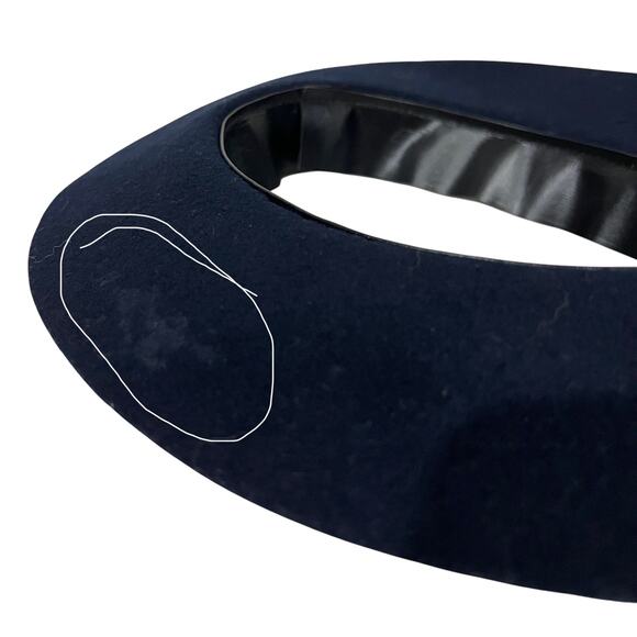 Kenwood Men’s Vintage Hat 100% Wool Fedora Navy Blue with Band Lined Size 7 - Picture 7 of 11